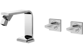 Bidet mixer with wall mounted valves (Trim only)