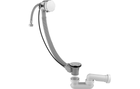 Bath filler with overflow and pop-up waste