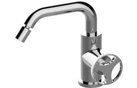 Single lever progressive bidet mixer 