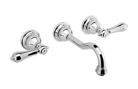 Wall-mounted basin mixer with 19cm spout - exposed parts