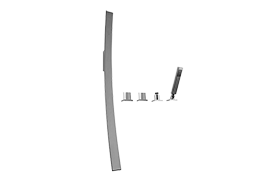 Luna Wall-Mounted Tub Filler w/Deck-Mounted Handles & Handshower Set