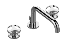 Three-hole washbasin mixer