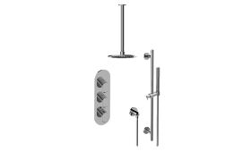 Phase M-Series Thermostatic Shower System - Shower with Handshower
